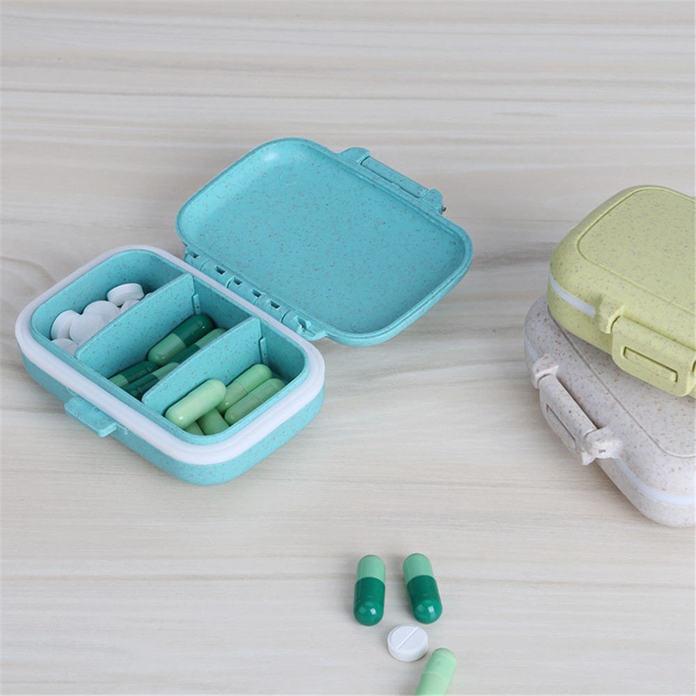 BUBM Mini Portable Pill Box Medicine Storage Organizer - Blue-9
