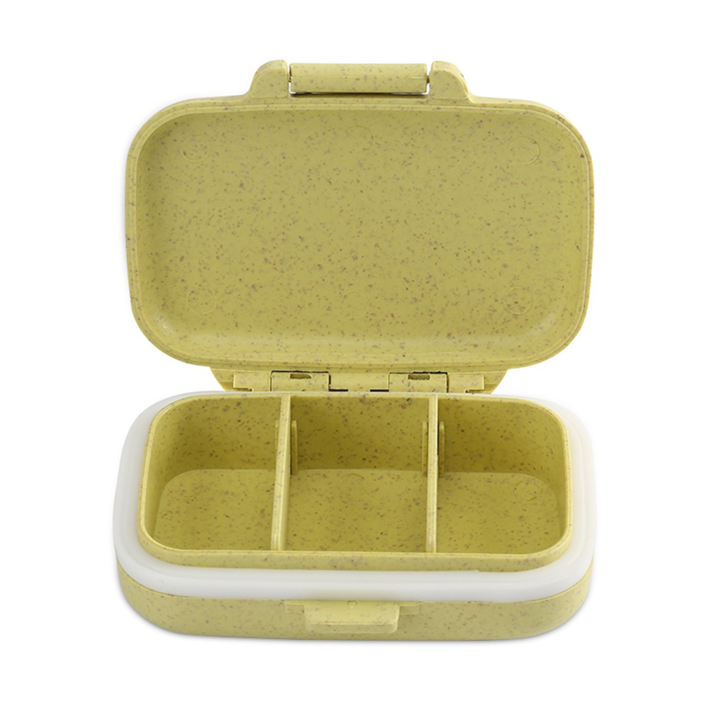 BUBM Mini Portable Pill Box Medicine Storage Container Case - Yellow-5