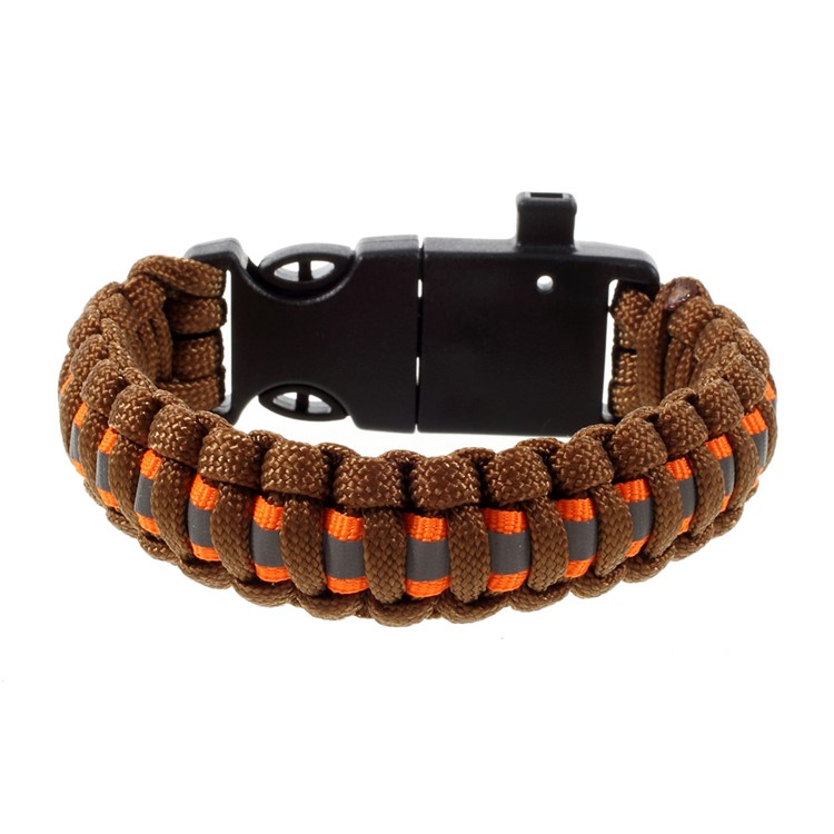 5 in1 Survival Paracord Bracelet Rope Compass Flint Fire Starter Scraper Whistle