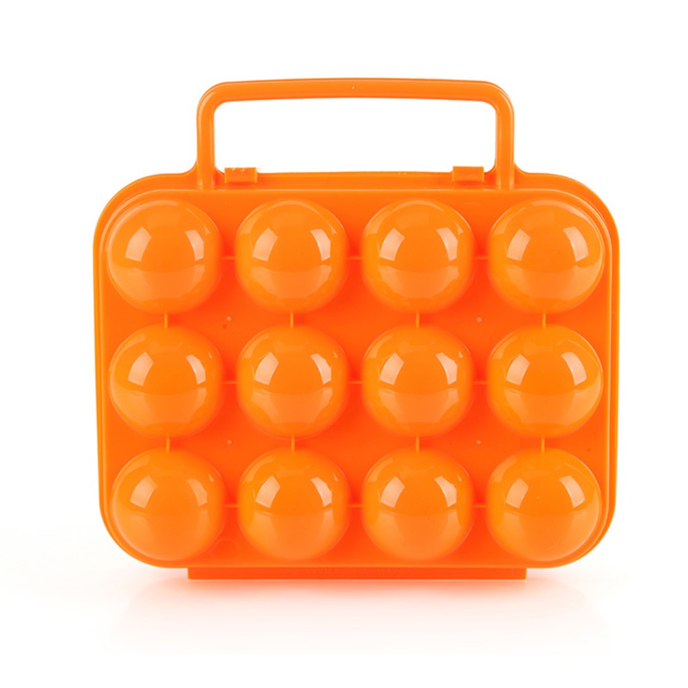 AOTU AT6360 Folding 12 Eggs Slots Holder Shockproof Plastic Storage Box for Camping Hiking - Orange-1