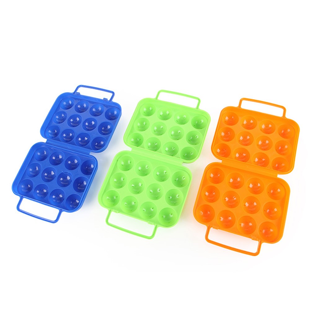 AOTU AT6360 Folding 12 Eggs Slots Holder Shockproof Plastic Storage Box for Camping Hiking - Orange-3