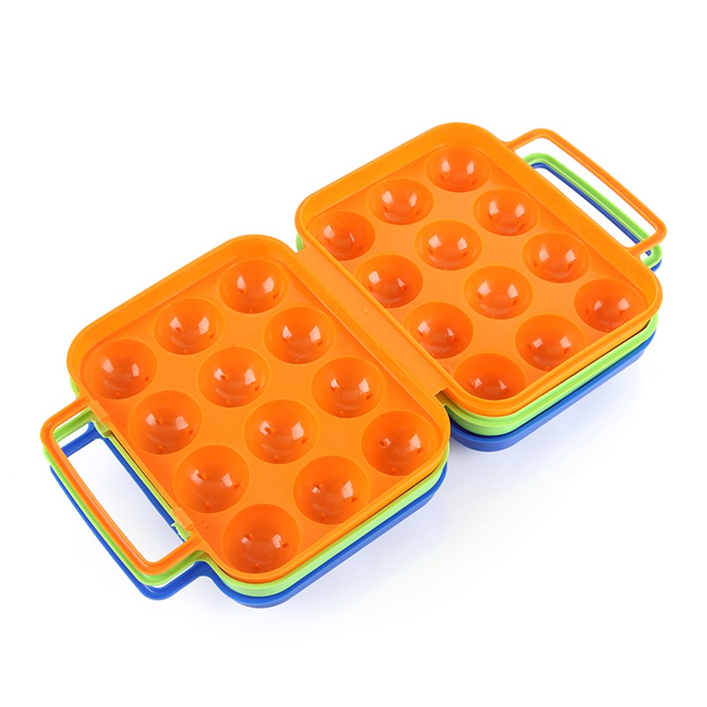 AOTU AT6360 Folding 12 Eggs Slots Holder Shockproof Plastic Storage Box for Camping Hiking - Orange-4