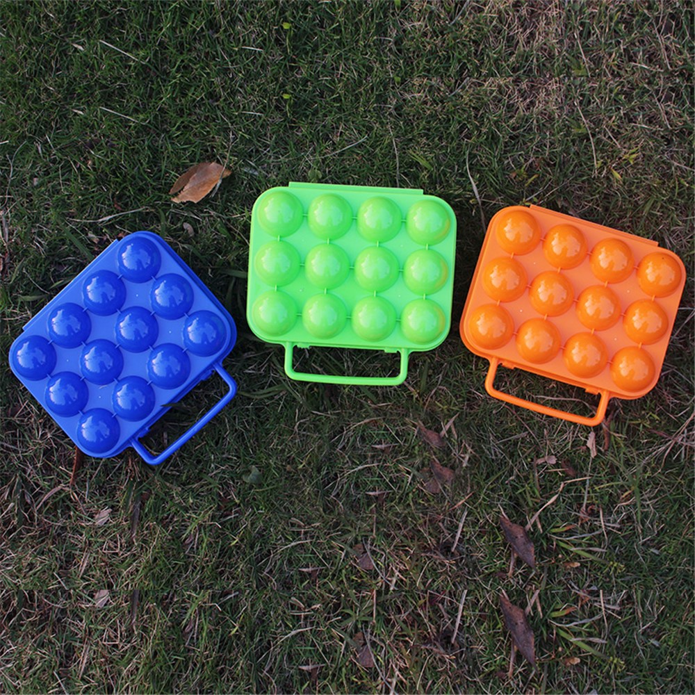 AOTU AT6360 Folding 12 Eggs Slots Holder Shockproof Plastic Storage Box for Camping Hiking - Orange-5
