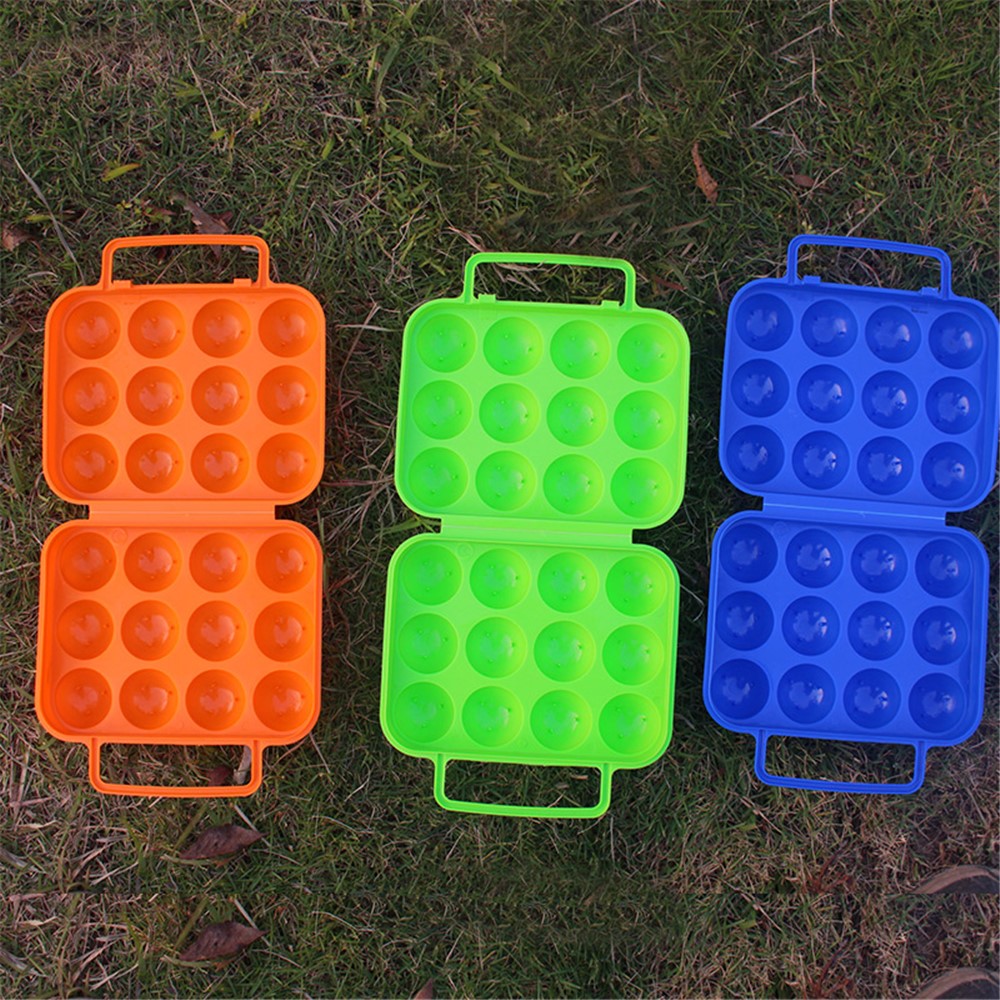 AOTU AT6360 Folding 12 Eggs Slots Holder Shockproof Plastic Storage Box for Camping Hiking - Orange-6