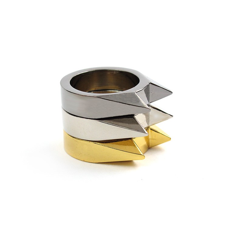 Trendy Cat Ear Zinc Alloy EDC Self Defense Finger Ring Outdoor Survival Tool (Random Color)-3