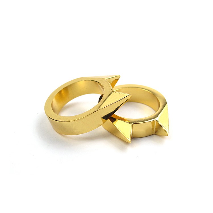 Trendy Cat Ear Zinc Alloy EDC Self Defense Finger Ring Outdoor Survival Tool (Random Color)-4