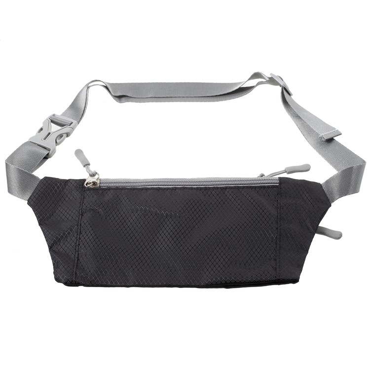 Slim Fit Zipper Closure Outdoor Running Waist Bag Smartphone Pouch Bag - Black-2