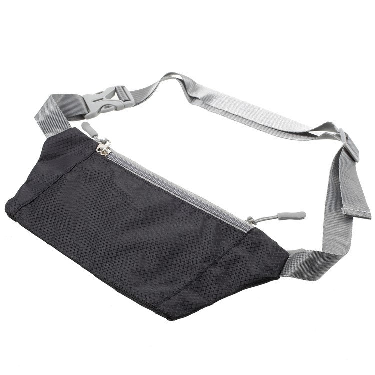 Slim Fit Zipper Closure Outdoor Running Waist Bag Smartphone Pouch Bag - Black-3