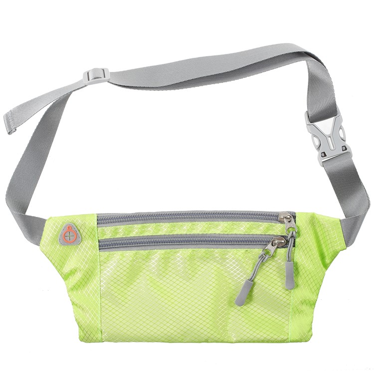 Slim Fit Zipper Closure Mobile Phone Pouch Adjustable Outdoor Running Waist Bag for Unisex - Green-1