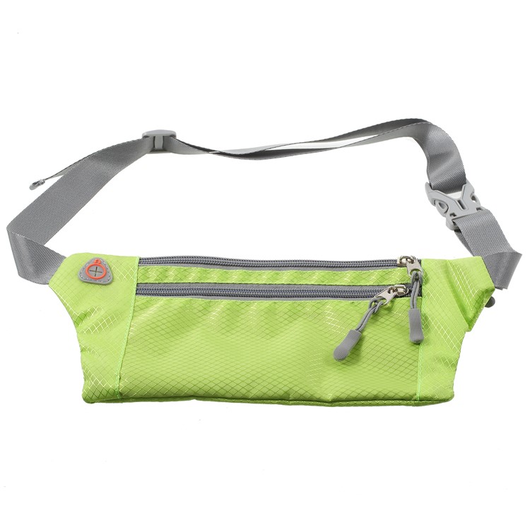 Slim Fit Zipper Closure Mobile Phone Pouch Adjustable Outdoor Running Waist Bag for Unisex - Green-2