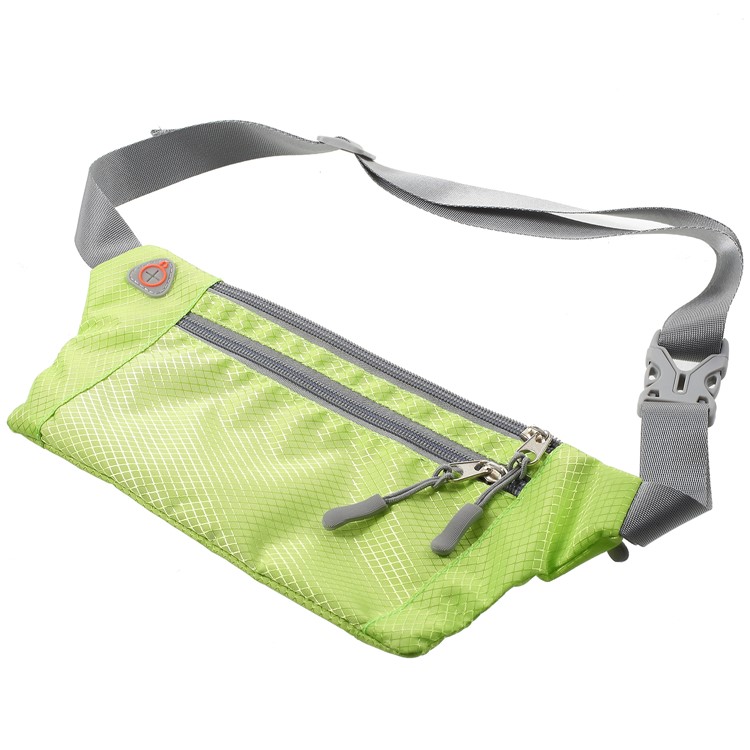 Slim Fit Zipper Closure Mobile Phone Pouch Adjustable Outdoor Running Waist Bag for Unisex - Green-3