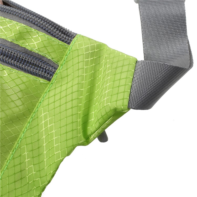 Slim Fit Zipper Closure Mobile Phone Pouch Adjustable Outdoor Running Waist Bag for Unisex - Green-6