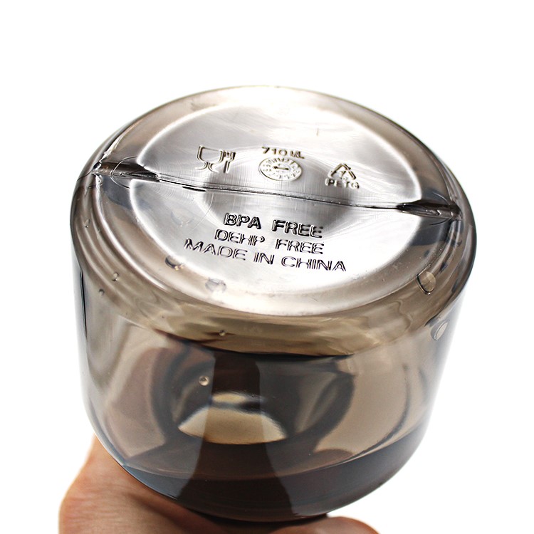 700ml Creative Dumbbell Shape Sports Drinking Water Bottle - Transparent Black-4