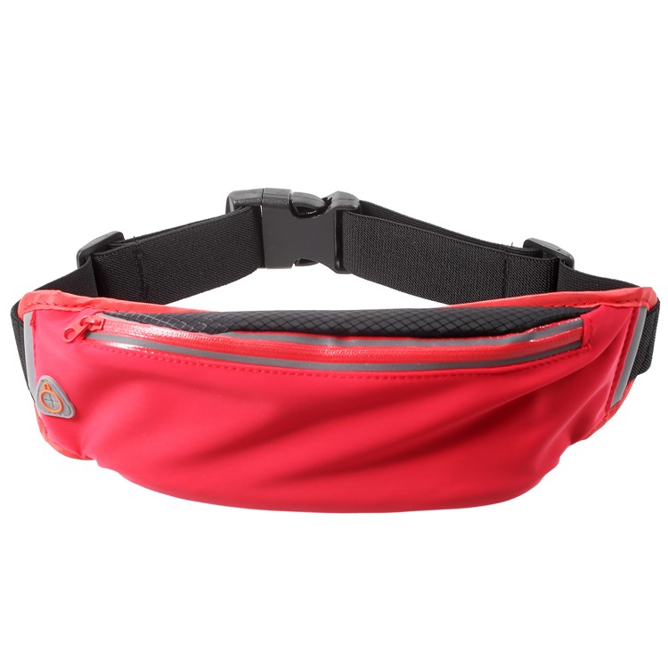 Adjustable Outdoor Sports Zipped Waist Bag with Earphone Hole for iPhone 8 Plus/8 etc. - Red-1