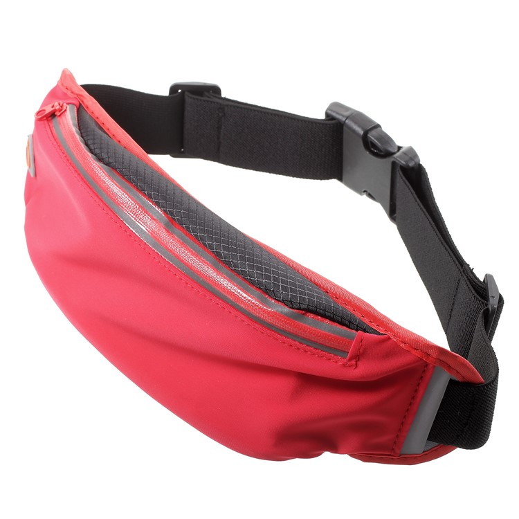 Adjustable Outdoor Sports Zipped Waist Bag with Earphone Hole for iPhone 8 Plus/8 etc. - Red-2