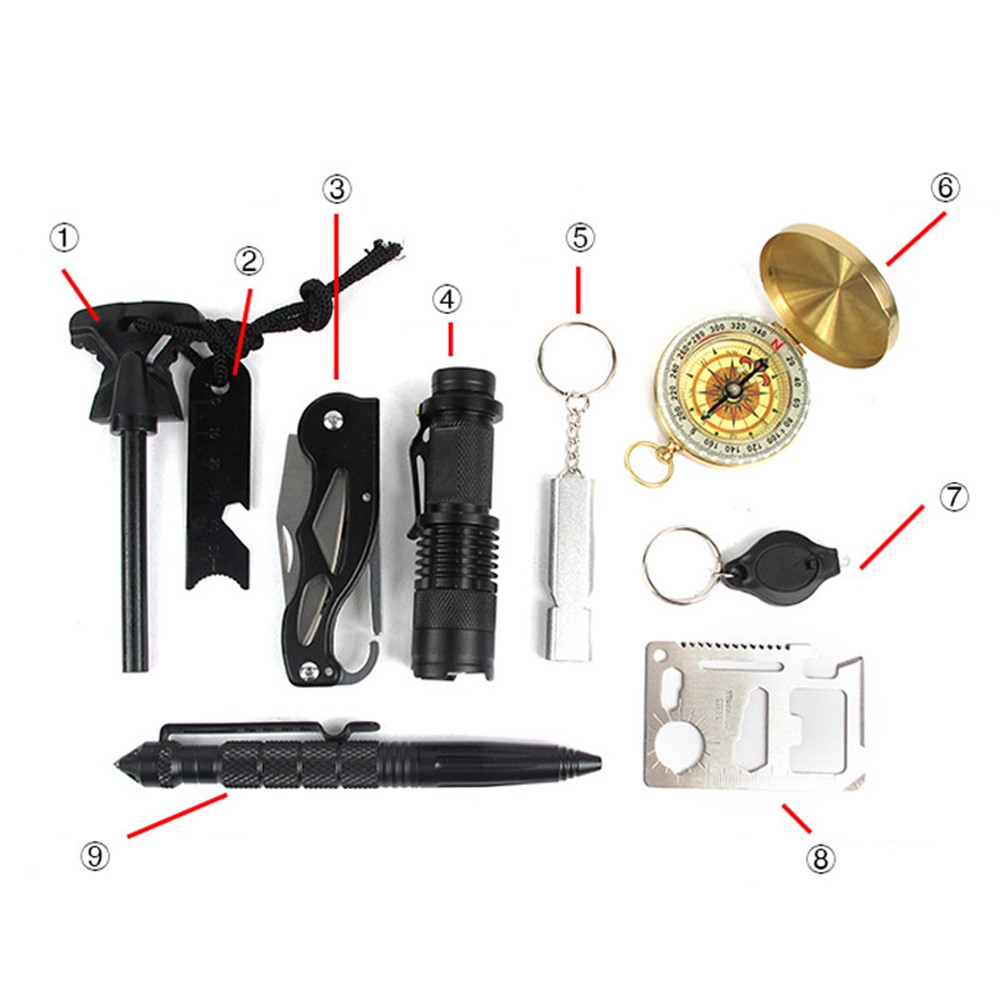 Outdoor Emergency SOS Survival Gear Kit for Wilderness /Trip / Cars / Hiking / Camping-14