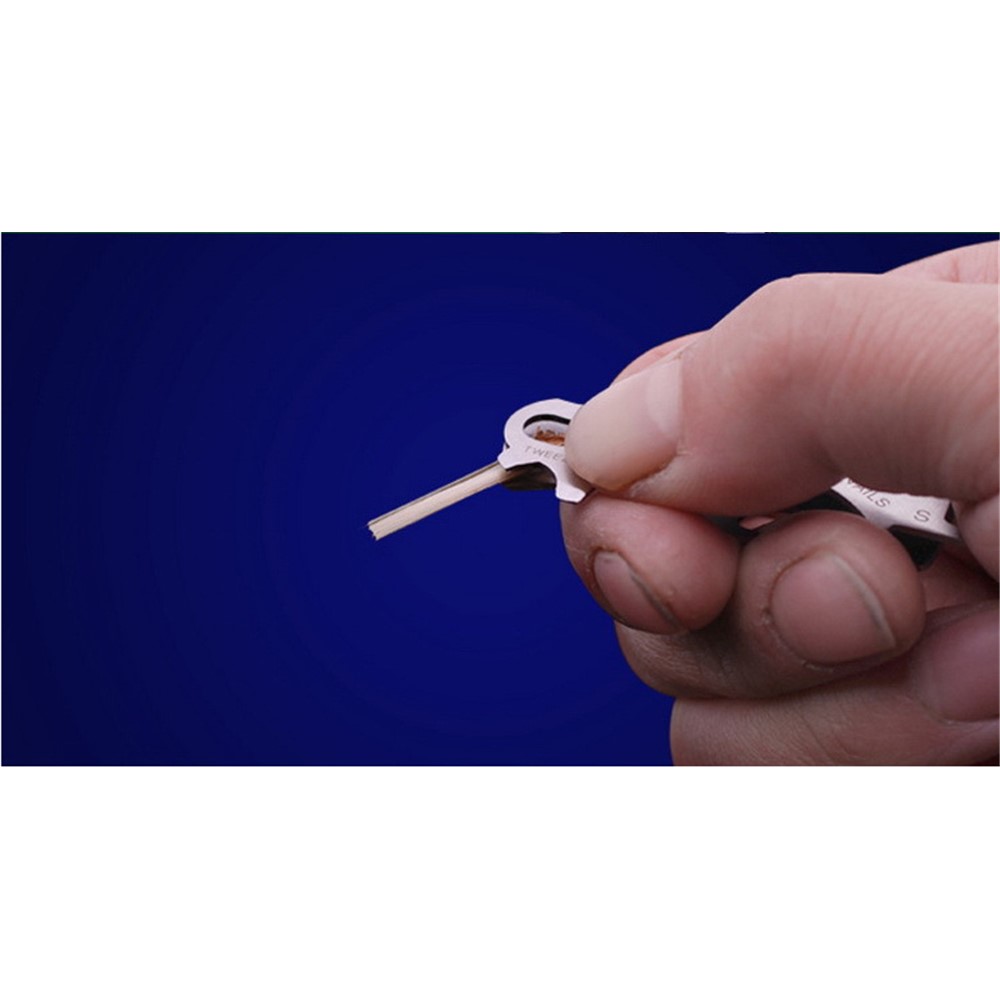 2 Pcs AOTU Portable 8-in-1 True Utility KeyTool with Hook Bottle Opener Screwdriver Nail File Multi-Tool Set-6