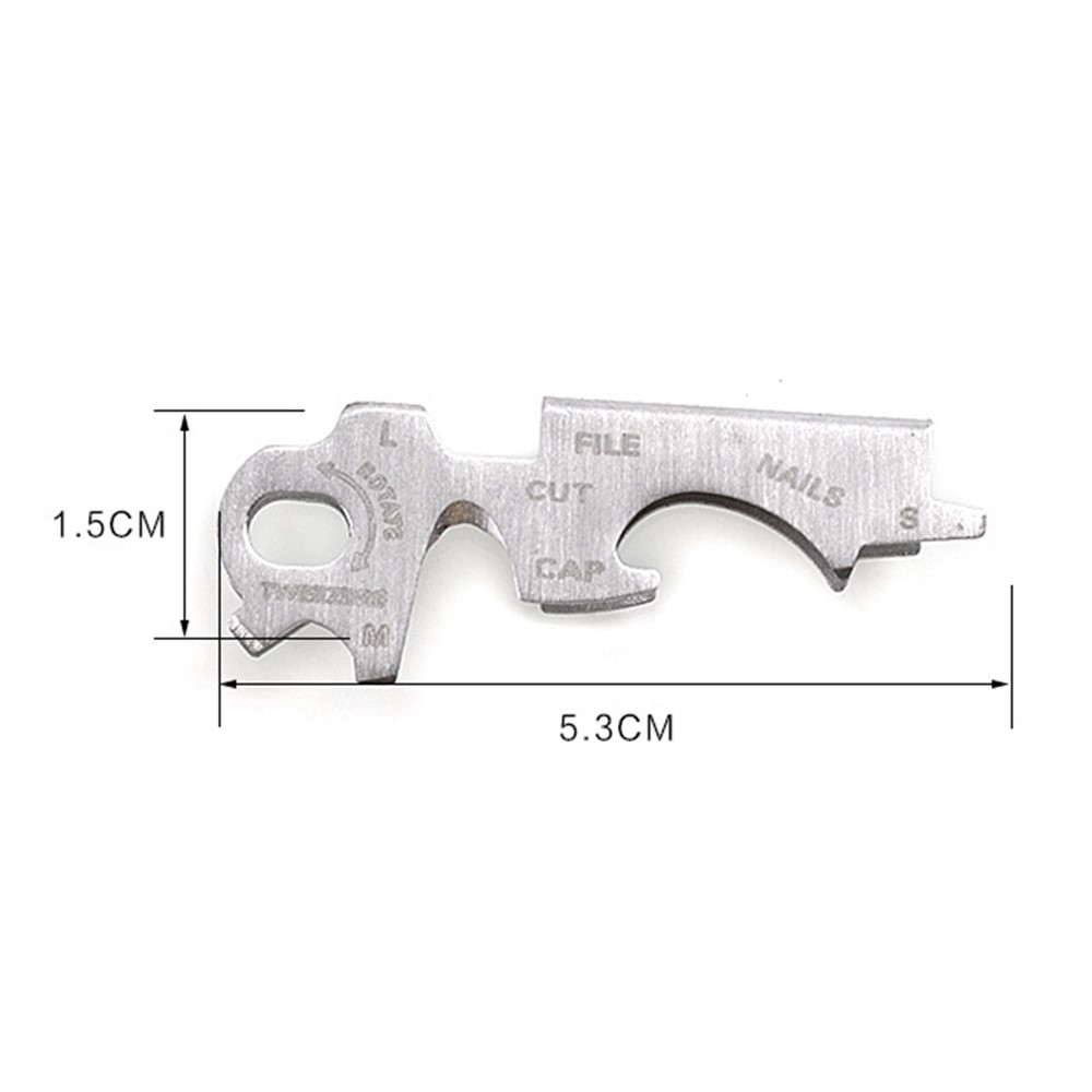 2 Pcs AOTU Portable 8-in-1 True Utility KeyTool with Hook Bottle Opener Screwdriver Nail File Multi-Tool Set-9