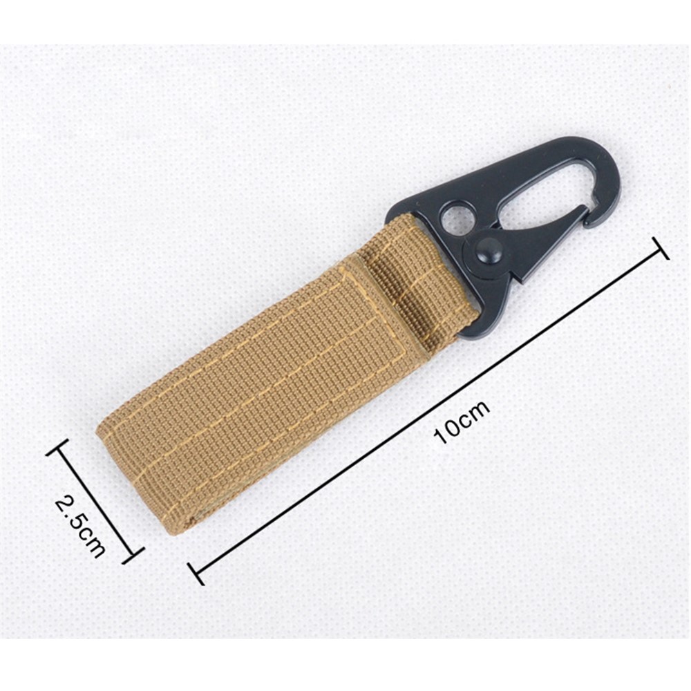 AOTU Tactical Ribbon Buckle Keychain Carabiner Nylon Belt Velcro Gear Keeper - Random Color-5