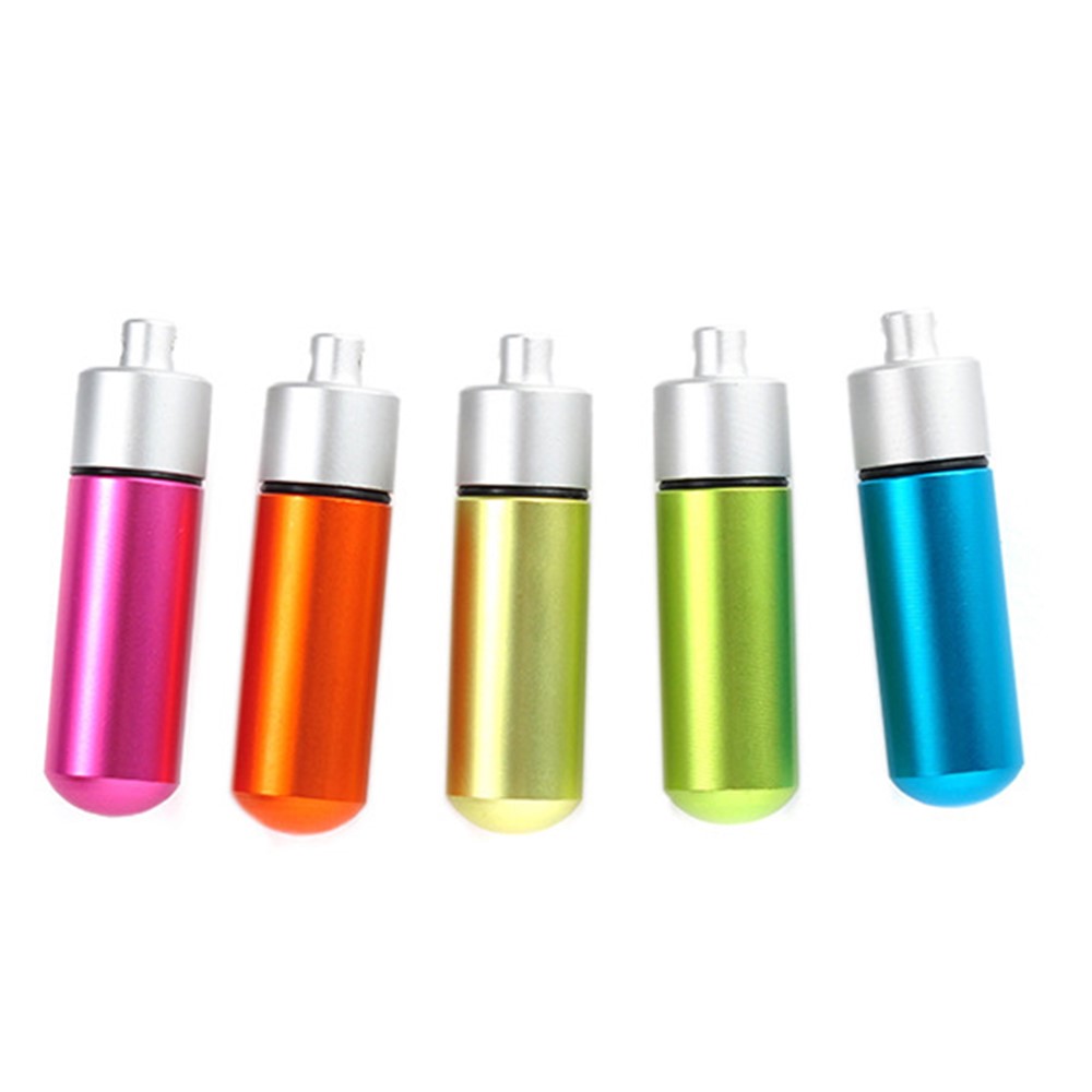 5Pcs/Set AUTO Mini Pill Box Outdoor Waterproof EDC Keychain Aluminum Alloy Travel Pill Holder-4