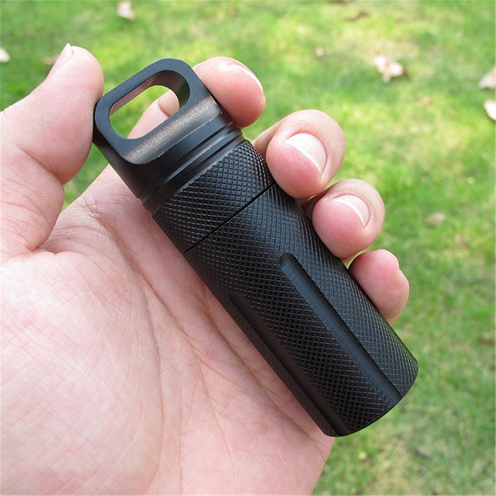 AOTU Waterproof Aluminum Alloy EDC Survival Pill Box Case Medicine Bottle Holder Container - Random Color-10