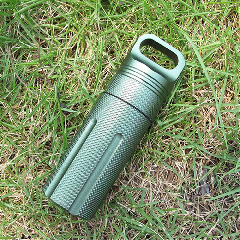 AOTU Waterproof Aluminum Alloy EDC Survival Pill Box Case Medicine Bottle Holder Container - Random Color-12