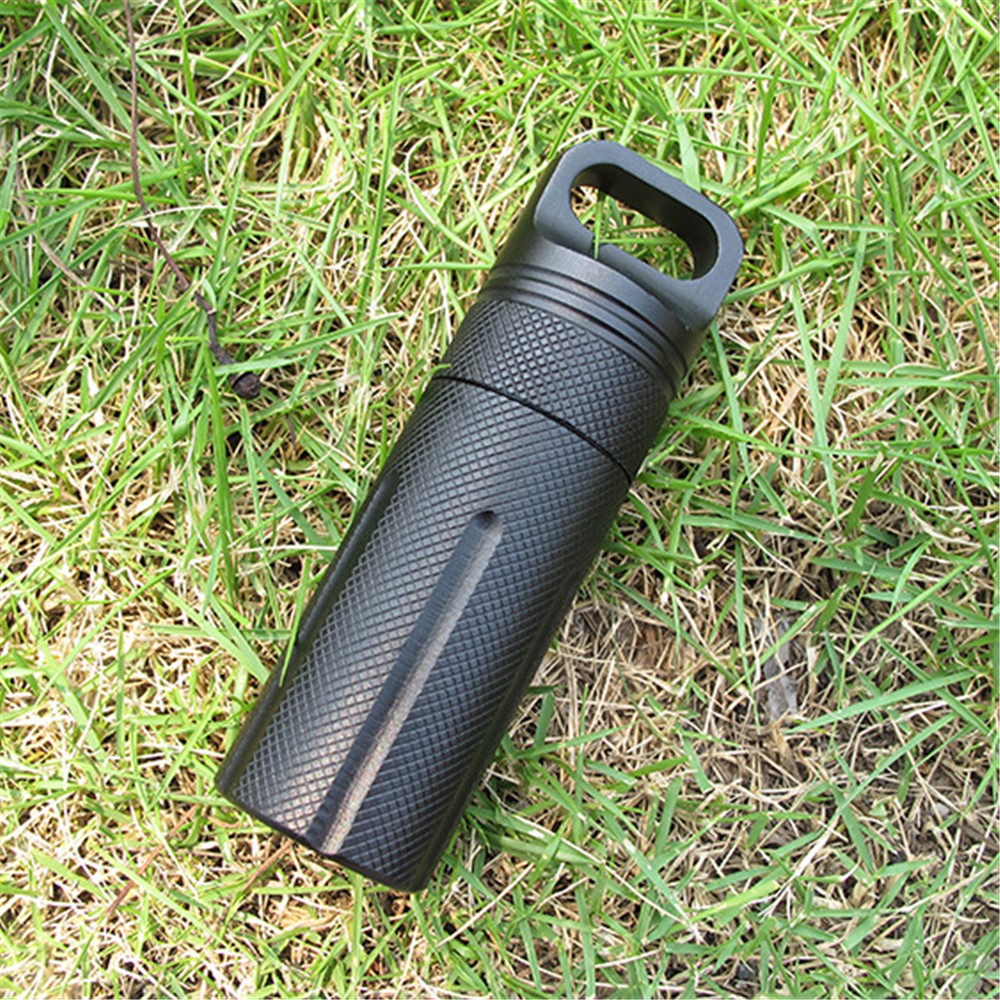 AOTU Waterproof Aluminum Alloy EDC Survival Pill Box Case Medicine Bottle Holder Container - Random Color-15