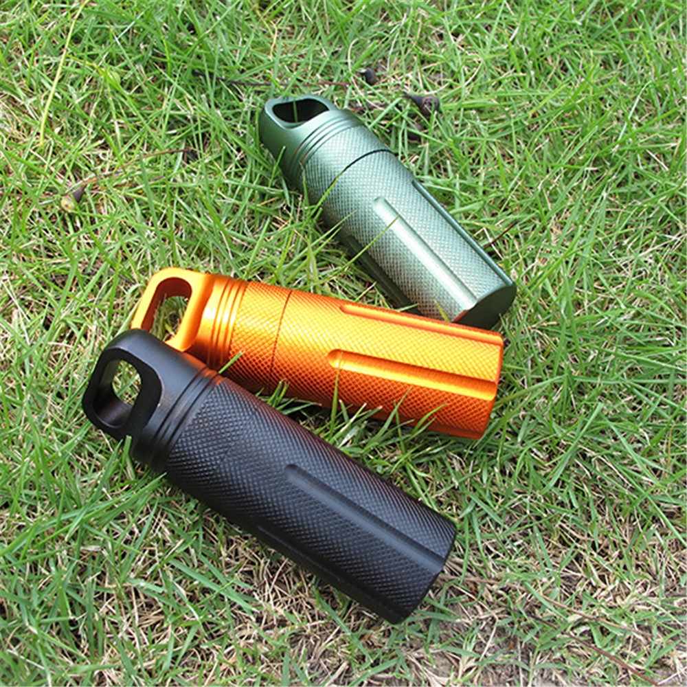 AOTU Waterproof Aluminum Alloy EDC Survival Pill Box Case Medicine Bottle Holder Container - Random Color-16