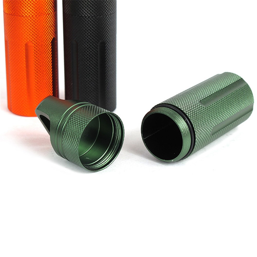 AOTU Waterproof Aluminum Alloy EDC Survival Pill Box Case Medicine Bottle Holder Container - Random Color-5