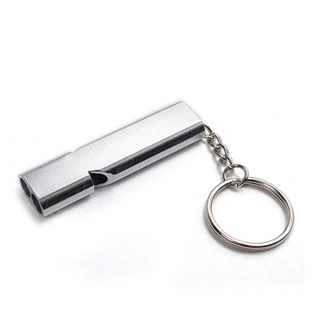 2Pcs/Set AOTU Outdoor Camping Hiking Tool Aluminum Alloy Emergency Survival Whistle Key Chain - Random Color-4