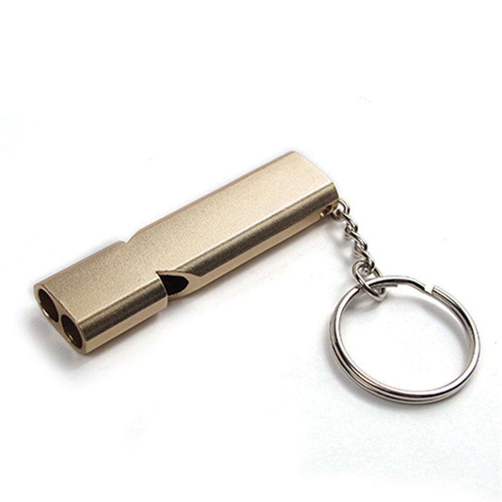 2Pcs/Set AOTU Outdoor Camping Hiking Tool Aluminum Alloy Emergency Survival Whistle Key Chain - Random Color-6