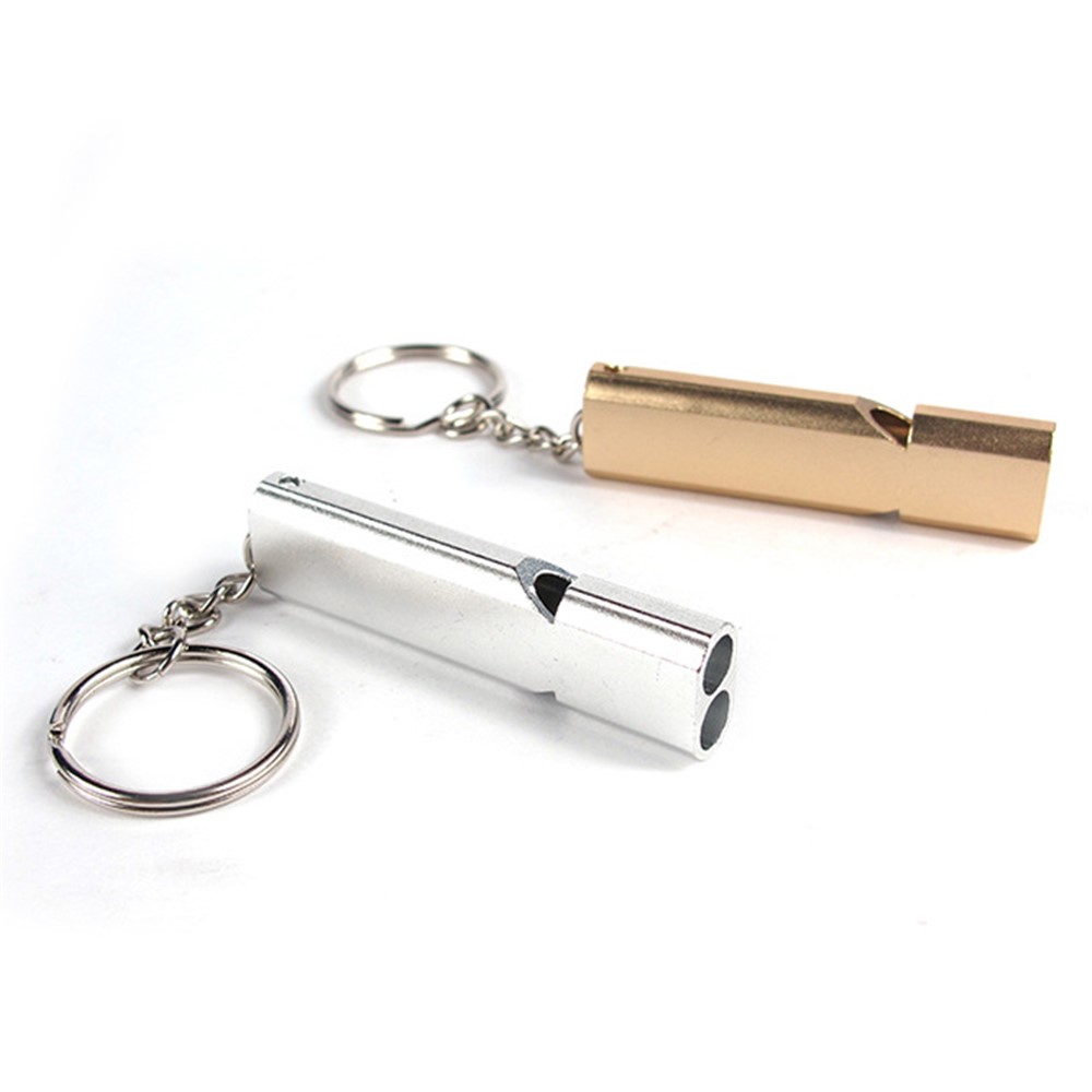 2Pcs/Set AOTU Outdoor Camping Hiking Tool Aluminum Alloy Emergency Survival Whistle Key Chain - Random Color-7