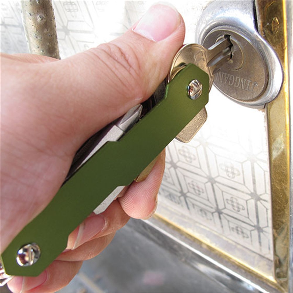 2PCS/Set AUTO Multifunctional Dual-end Aluminum Key Clip Key Chain-9