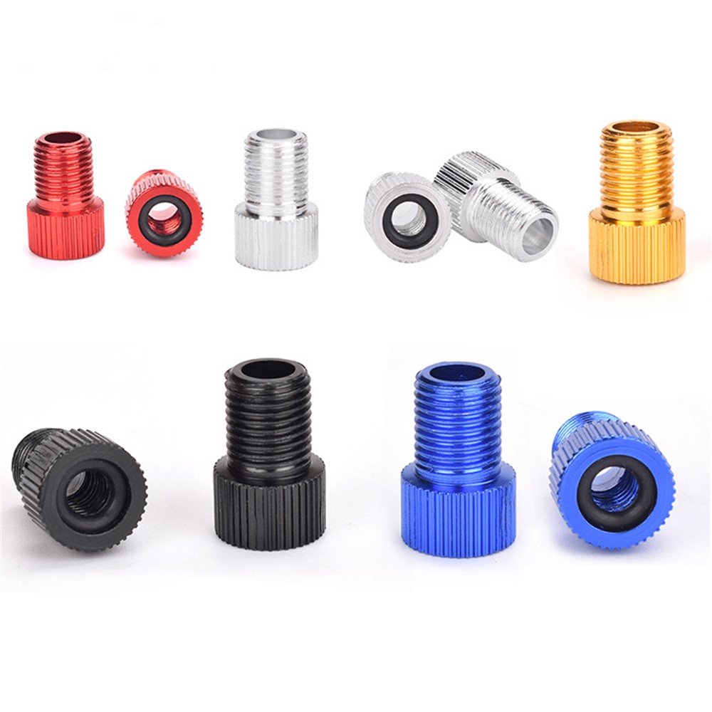 5Pcs/Set AOTU Aluminum Alloy French to US Valve Converter Bicycle Valve Adapter - Random Color-1