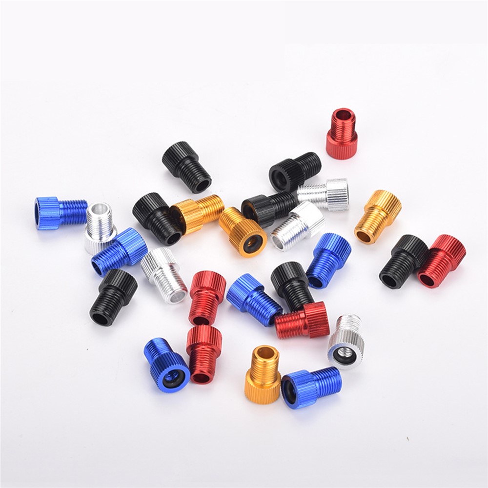 5Pcs/Set AOTU Aluminum Alloy French to US Valve Converter Bicycle Valve Adapter - Random Color-2