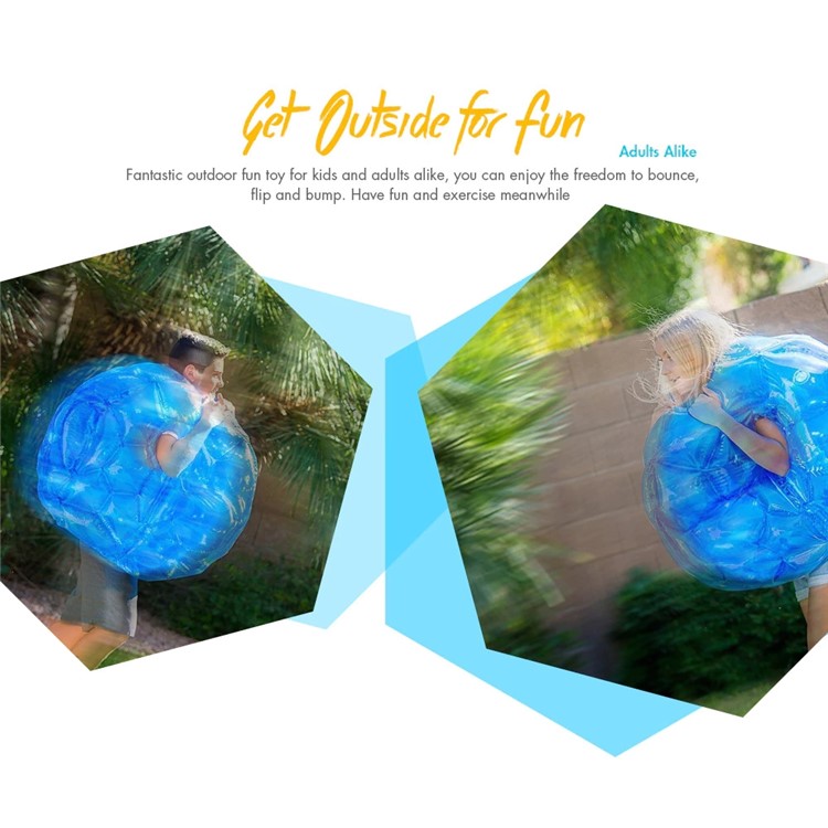 Body Bumper Body Ball Zorb 60CM Inflatable PVC Soccer Ball Bubble Funny Outdoor Soccer Game for Kids - Blue-4