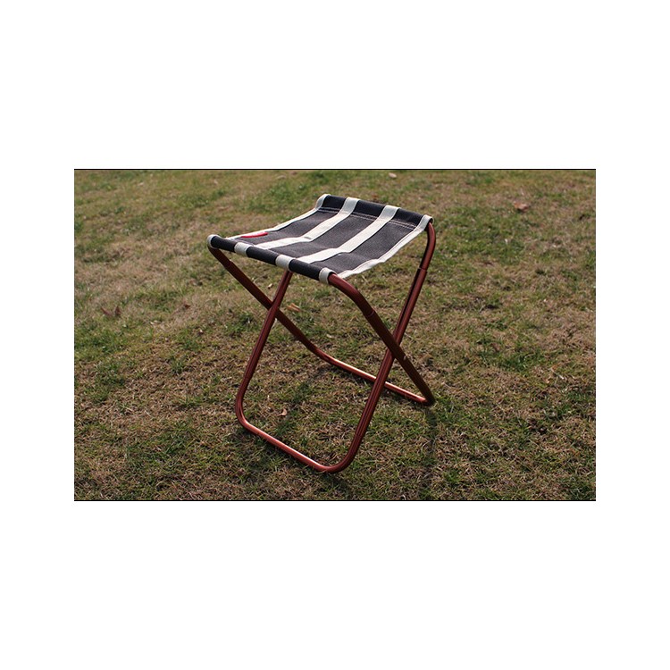AOTU AT6751 Portable Folding Camping Stool Ultralight Compact Camp Footrest Stool - Black Stripes-3