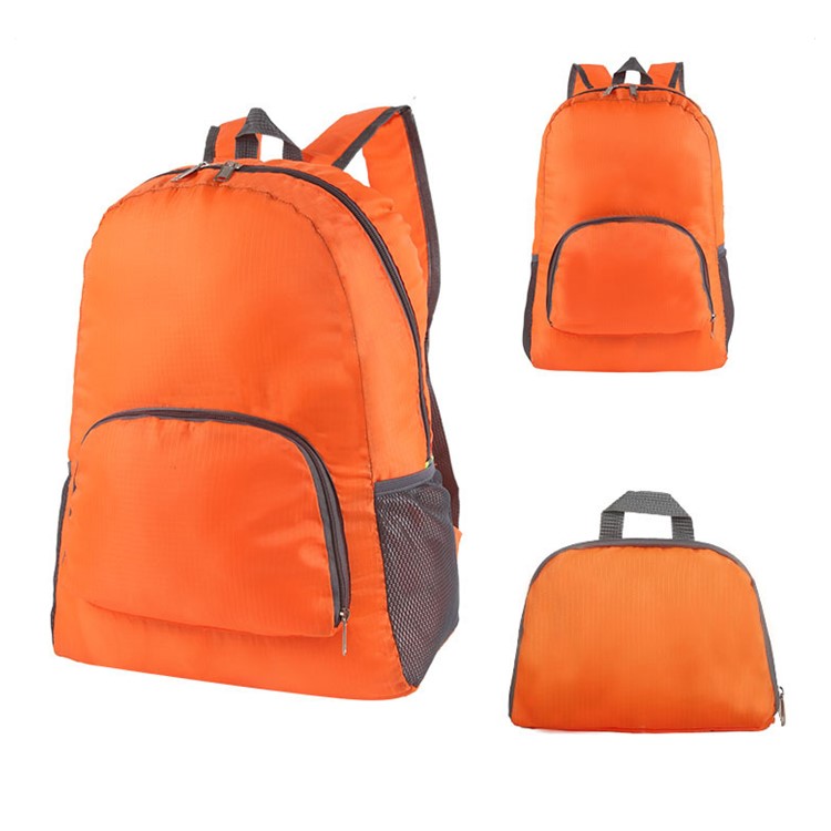Portable Lightweight Packable Backpack Foldable Bag for Camping Hiking - Orange-1