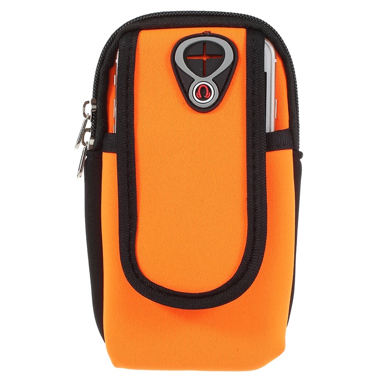 

Sports Armband Multi-functional Zipper Workout Running Arm Bag for iPhone 8 Plus/7 Plus etc. - Orange
