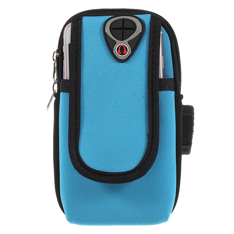 

Universal Smartphone Arm Bag Stylish Sports Armband with Earphone Hole for iPhone 8 Plus/7 Plus etc. - Baby Blue