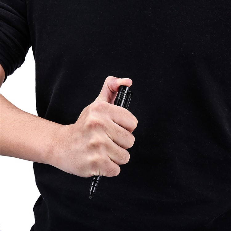 CTSMART B8s Outdoor Multi-functional Tungsten Steel Window Broken EDC Self Defense Autodefensa Tool Tactical Pen - Black-5