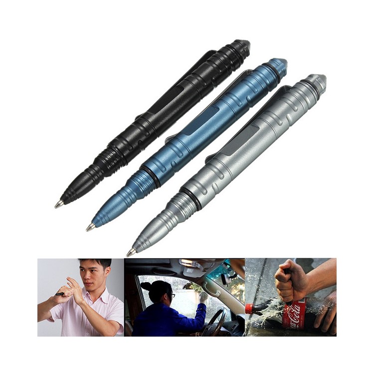 CTSMART T3 Outdoor Tungsten Steel Aluminum Alloy EDC Self Defense Tactical Pen - Black-8