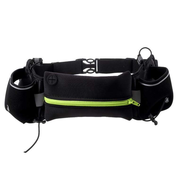 Multi-function Waist Bag Sport Zipped Pouch with Earphone Hole and Two Water Bottles - Green-6