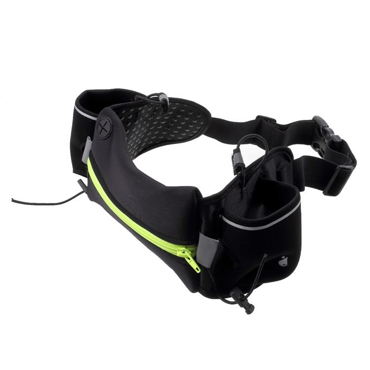 Multi-function Waist Bag Sport Zipped Pouch with Earphone Hole and Two Water Bottles - Green-7