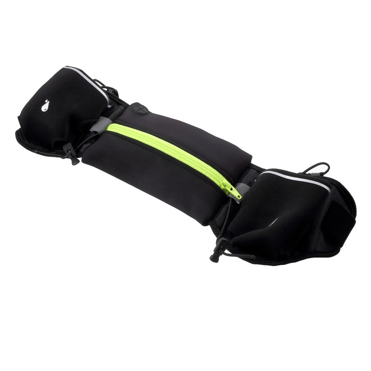 Multi-function Waist Bag Sport Zipped Pouch with Earphone Hole and Two Water Bottles - Green-8