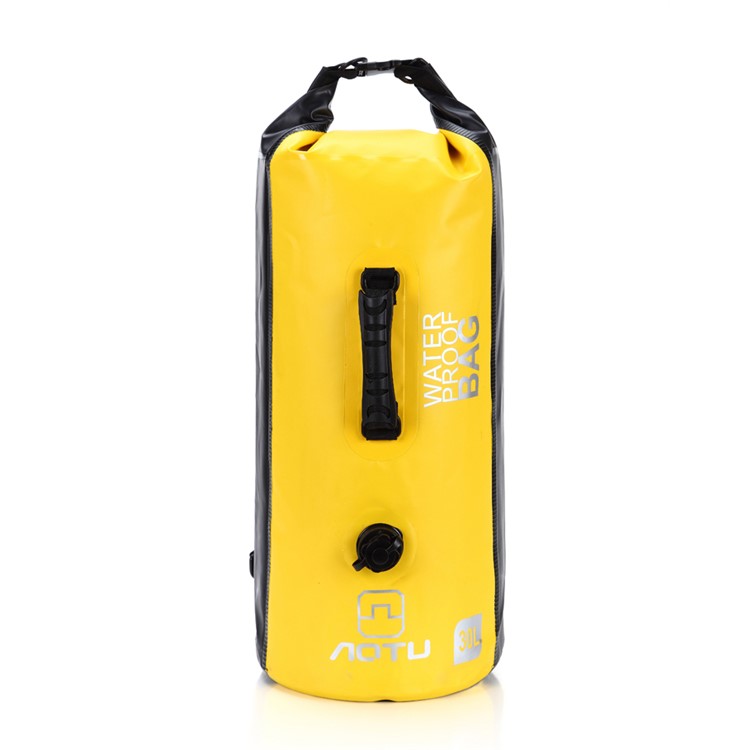 AOTU AT6615 30L Waterproof Hiking Backpack Dry Bag with Dual Air Valve Inflation and Handle - Yellow-1