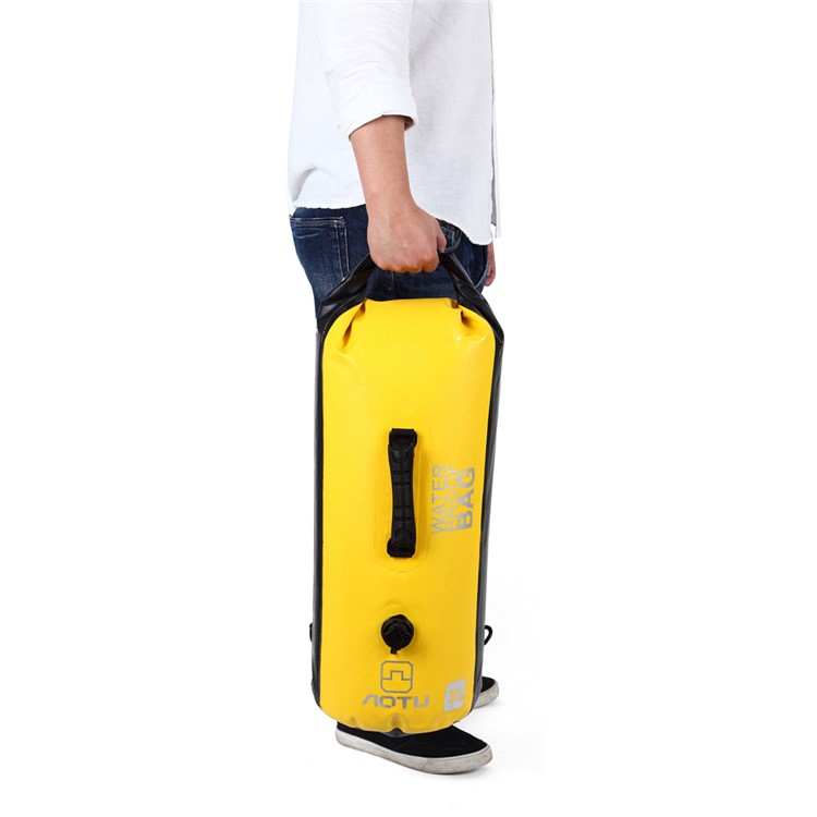AOTU AT6615 30L Waterproof Hiking Backpack Dry Bag with Dual Air Valve Inflation and Handle - Yellow-4