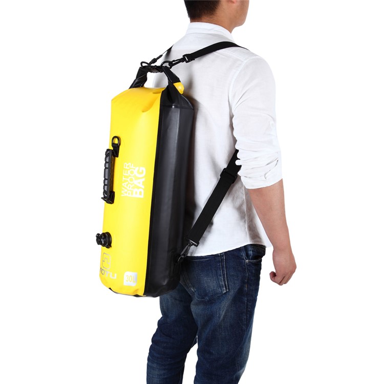 AOTU AT6615 30L Waterproof Hiking Backpack Dry Bag with Dual Air Valve Inflation and Handle - Yellow-5