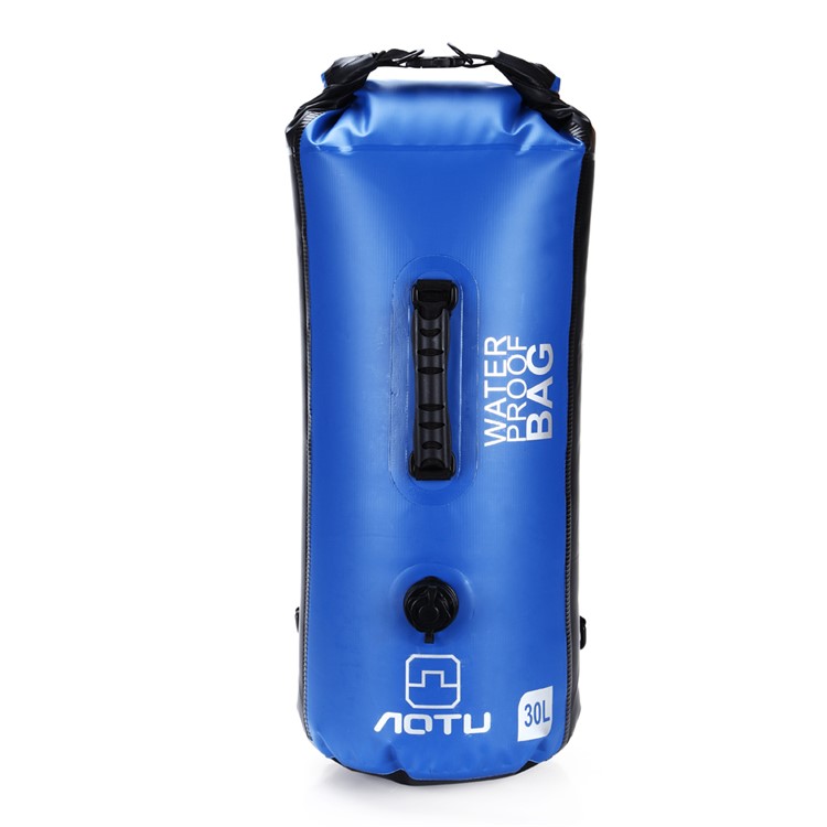 AOTU AT6615 30L Waterproof Outdoor Canoe Backpack Dry Bag with Dual Air Valve Inflation and Handle - Blue-1