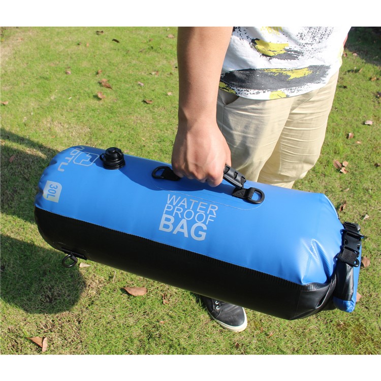 AOTU AT6615 30L Waterproof Outdoor Canoe Backpack Dry Bag with Dual Air Valve Inflation and Handle - Blue-8
